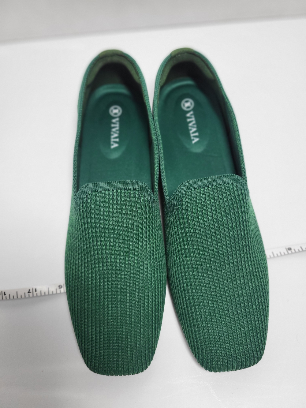 VIVAIA Samantha Walker Jade Green Knit Slip-On Flats Size US 8.5 EU 39.5